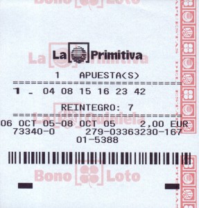 Boleto ganador de la Primitva de Hurley