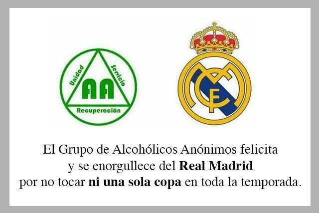 Alcohólicos anónimos felicita al Real Madrid