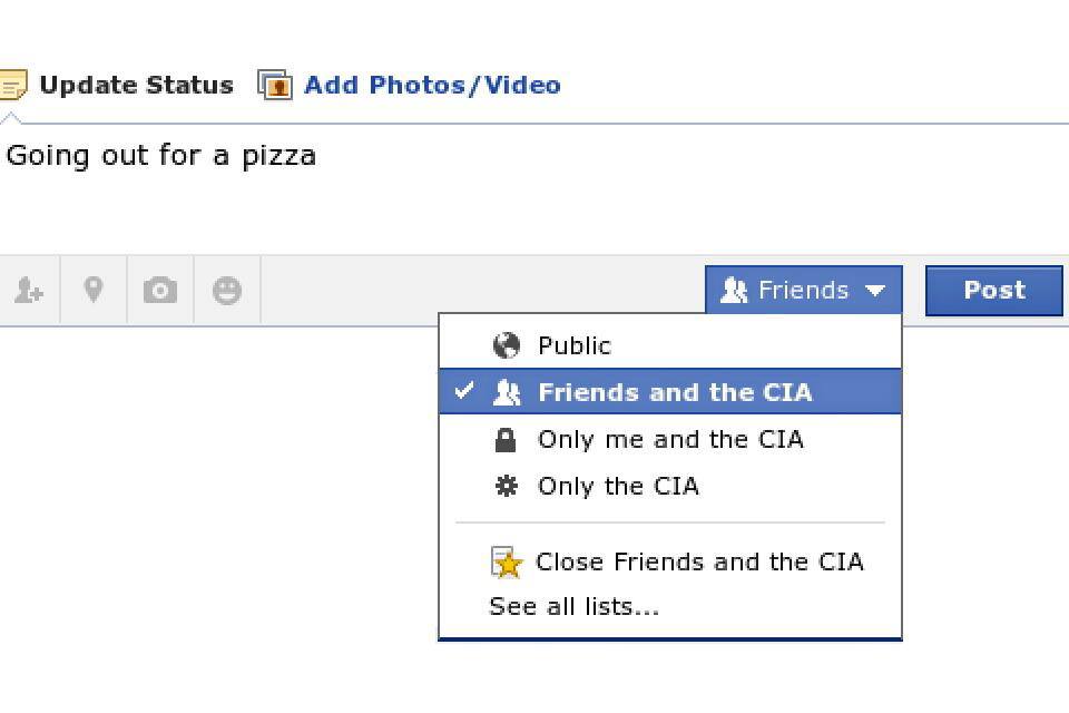 Facebook update CIA