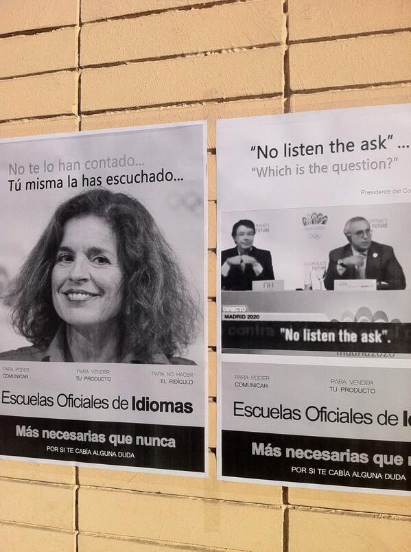 Ana Botella imagen  publicitaria de las Escuelas Oficiales de Idiomas de Madrid