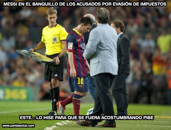Messi evasion de impuestos. Messi en el banquillo