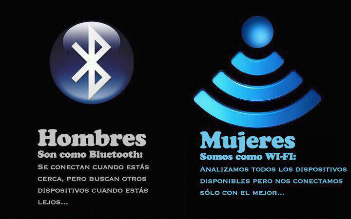 Los hombres son Bluetooth y las mujeres son WiFI