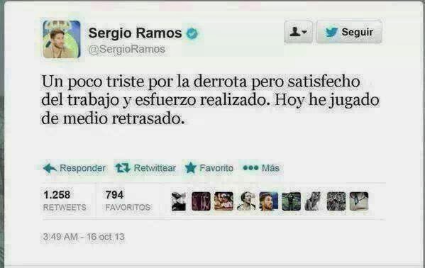 Sergio Ramos medio retrasado