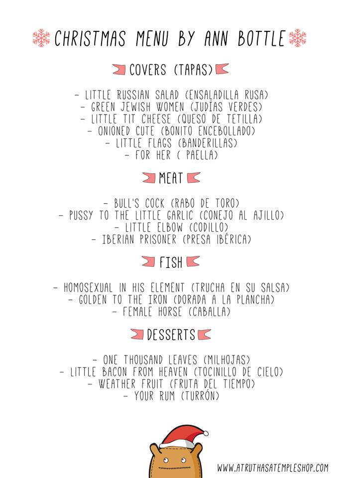 Ana Botella inglis crismas menu