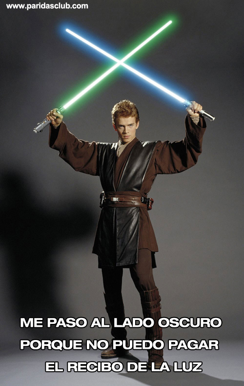 Anakin Skywalker se pasa al lado oscuro por el precio de la luz