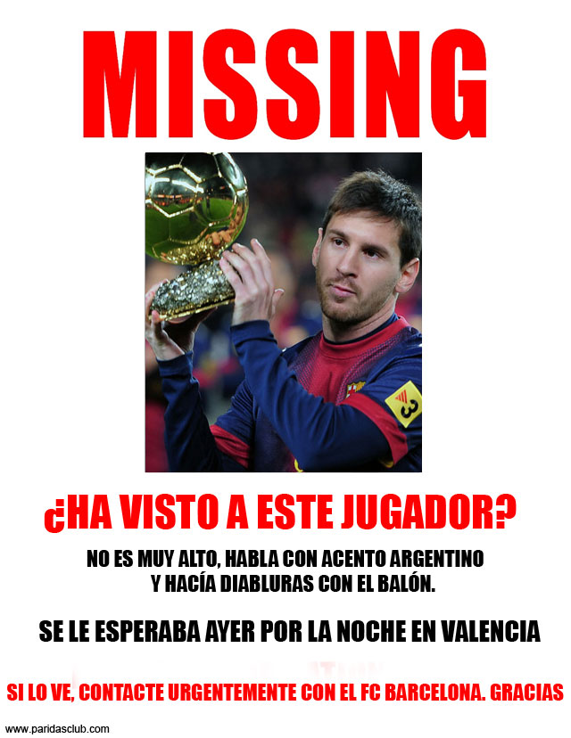 Messi missing