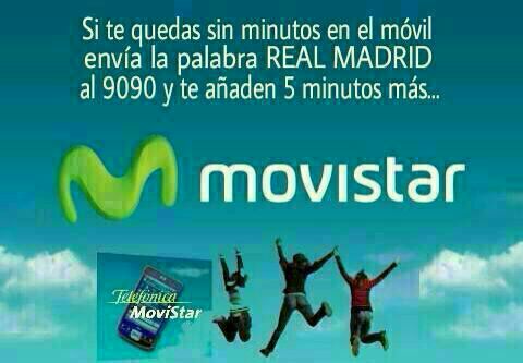 movistar te regala 5 minutos si eres del R.Madrid