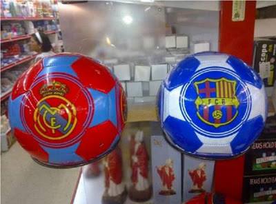 Pelota del Barça y del Madrid