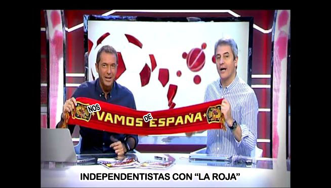 Independentistas catalanes con La Roja