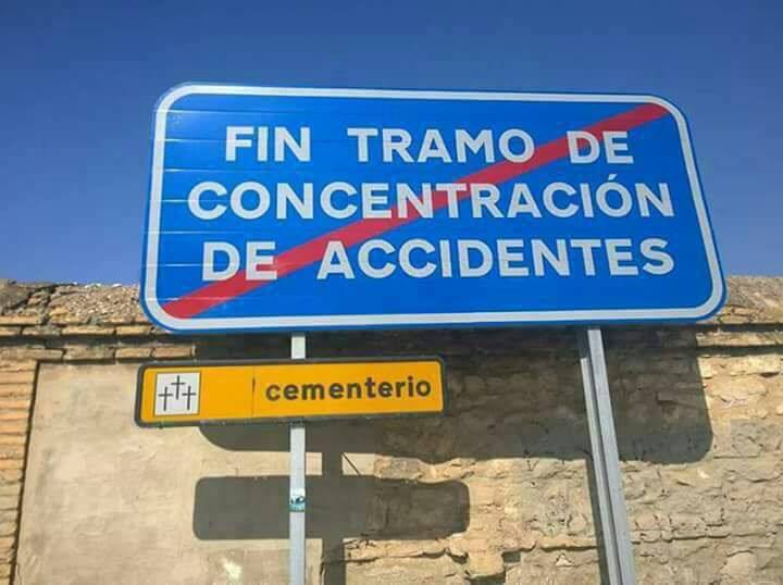 Fin tramo concentración de accidentes