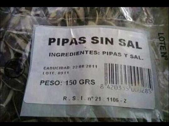 Pipas sin sal con sal