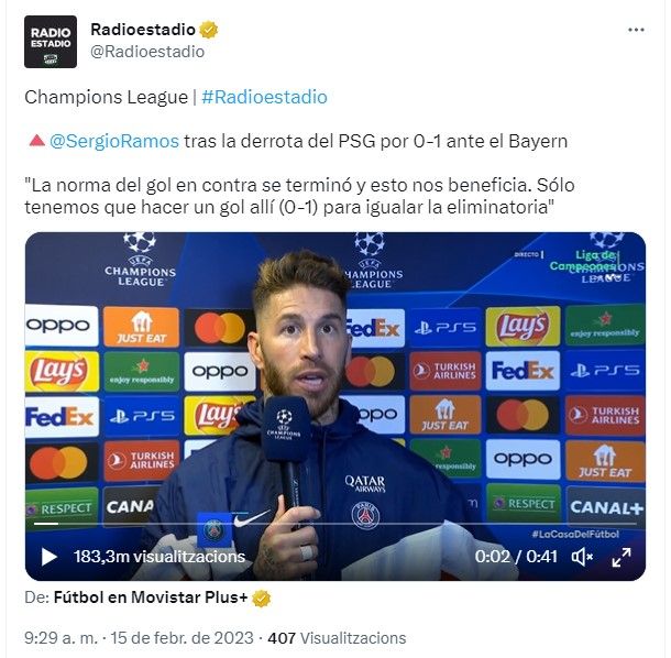 Sergio Ramos Twitter
